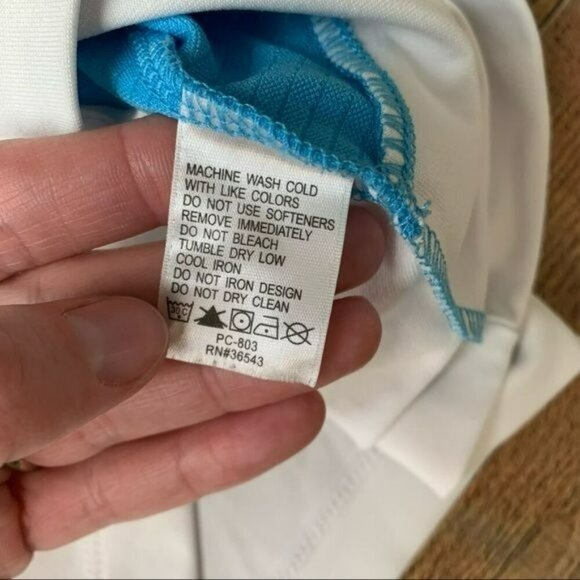 IZOD Womens size x-small blue and white half zip racing shirt - Picture 5 of 9